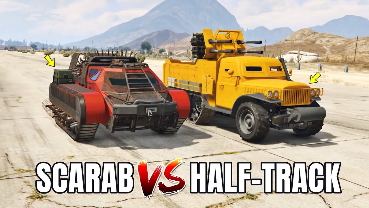 GTA 5 ONLINE - HALF-TRACK VS SCARAB (WHICH IS BEST?)