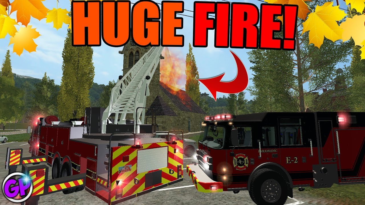HUGE FIRE! | FIRE DEPARTMENT | WITH SPENCER TV! | FARMING SIMULATOR 2017