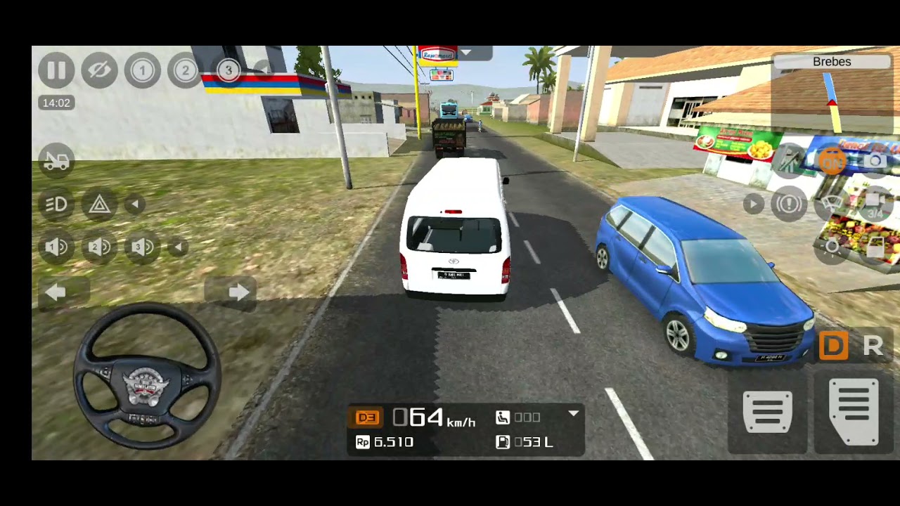 Toyota Hiace van driving in bus simulator indonesia. 193 km journey.