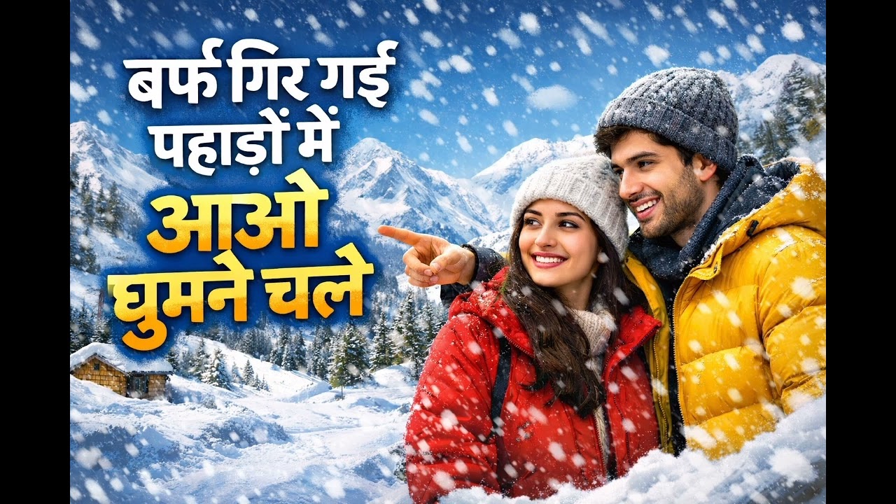 बर्फ गिर गई पहाड़ों में | snow fall in nainital manali| viral hindi song #newhindisong #song 