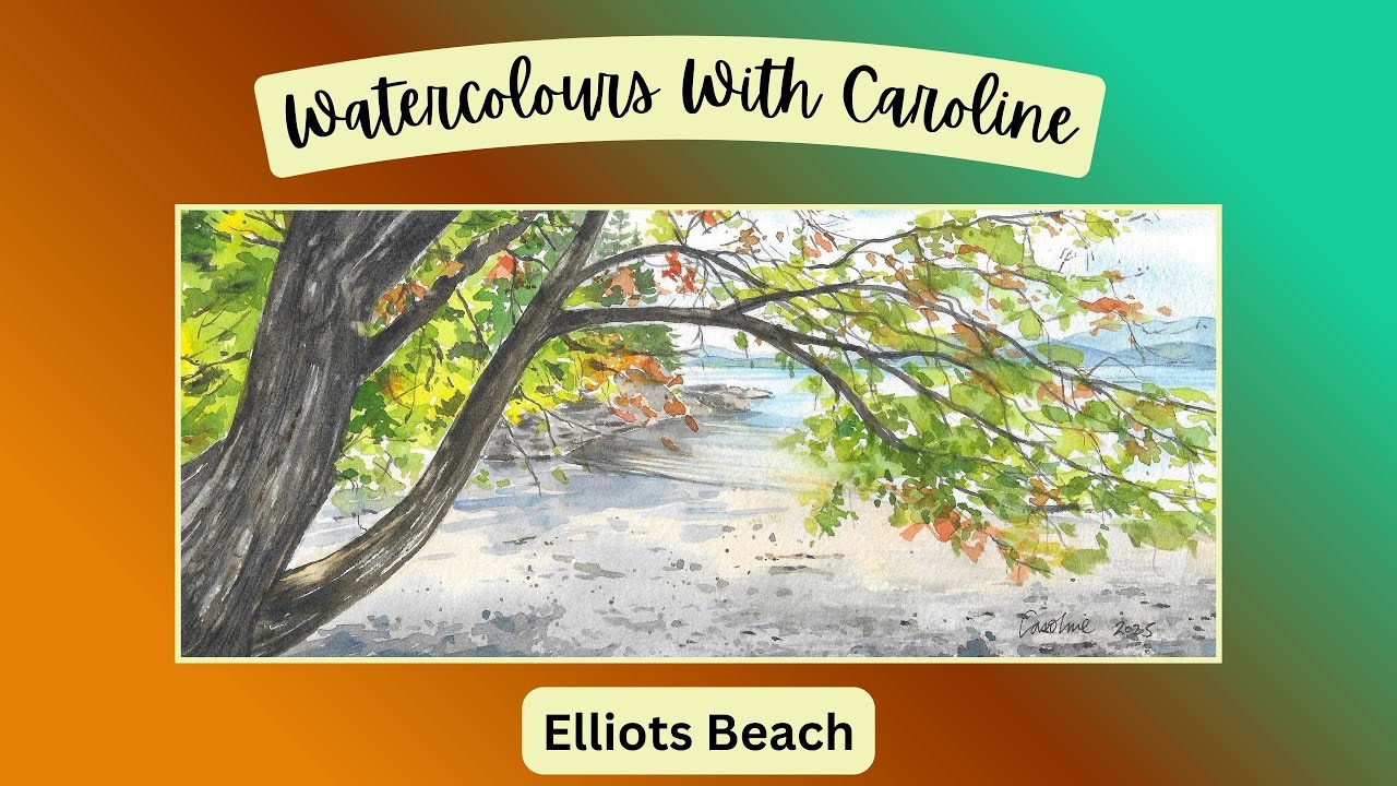Elliots Beach in Watercolour