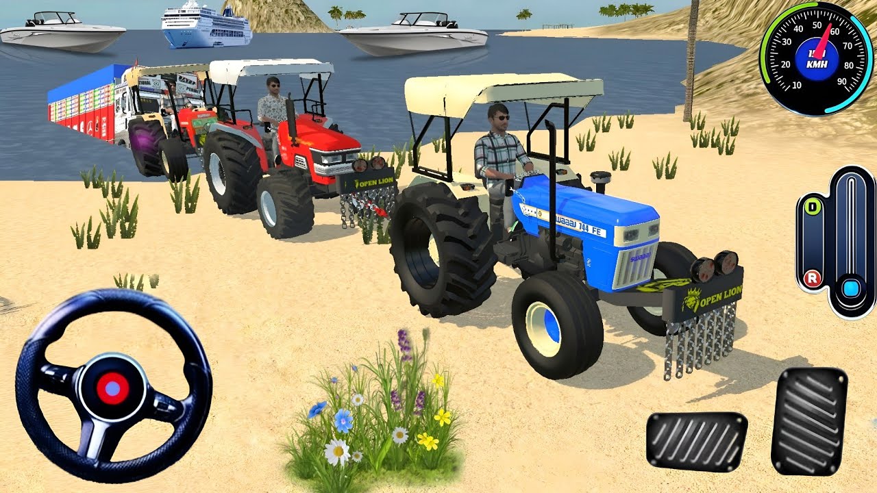 Indian Tractor stuck in sea and tractors rescue the truck from sea 🔥