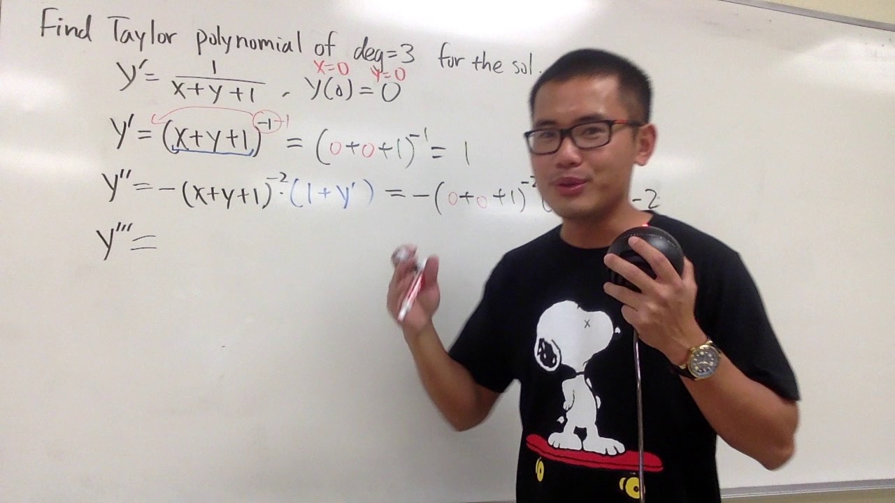 Find 3rd degree Taylor polynomial for the sol of a diff eq
