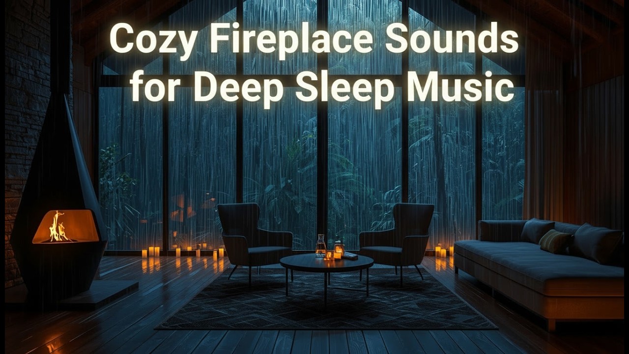 🔥 Cozy Fireplace Sounds for Deep Sleep | Crackling Fire Ambience (8 Hours)
