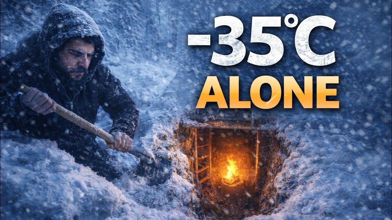 I Built a Hidden Underground Shelter in a Blizzard No Human Could Survive