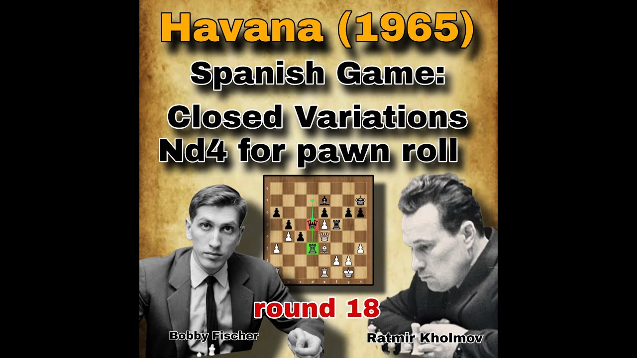 Fischer vs Kholmov, 1965 | round 18 | Nd4 for pawn roll | 