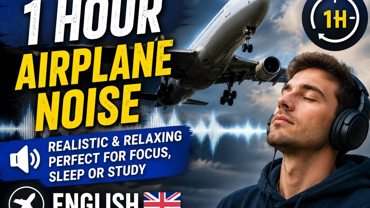 ✈️ 1 Hour Airplane Cabin White Noise : Sleep Deep & Block Out Noise