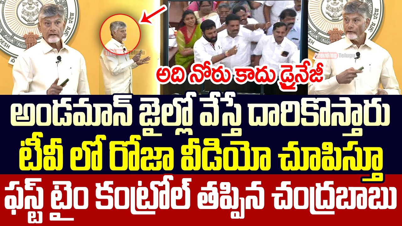 Rk Roja Video చూపిస్తూ First Time కంట్రోల్ తప్పిన Cm Chandrababu | Cm Chandrababu On Rk Roja | TT