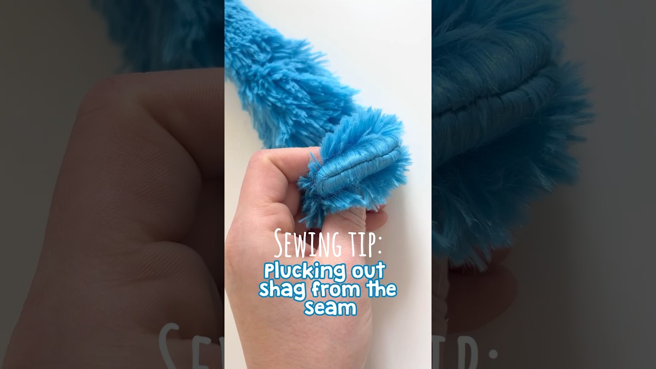 Plucking out shag from the seam when sewing with shaggy minky fabric!