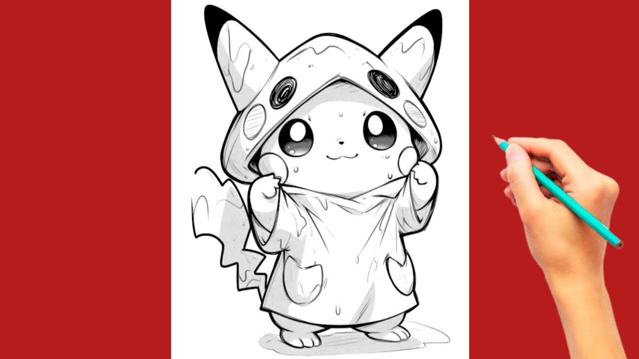 Cute Pikachu Pencil Sketch | Easy Kawaii Drawing Tutorial
