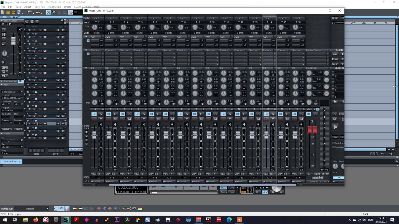 Magix Sequoia 15 - Part 1 setup and working with midi files (ознакомление и настройки программы)