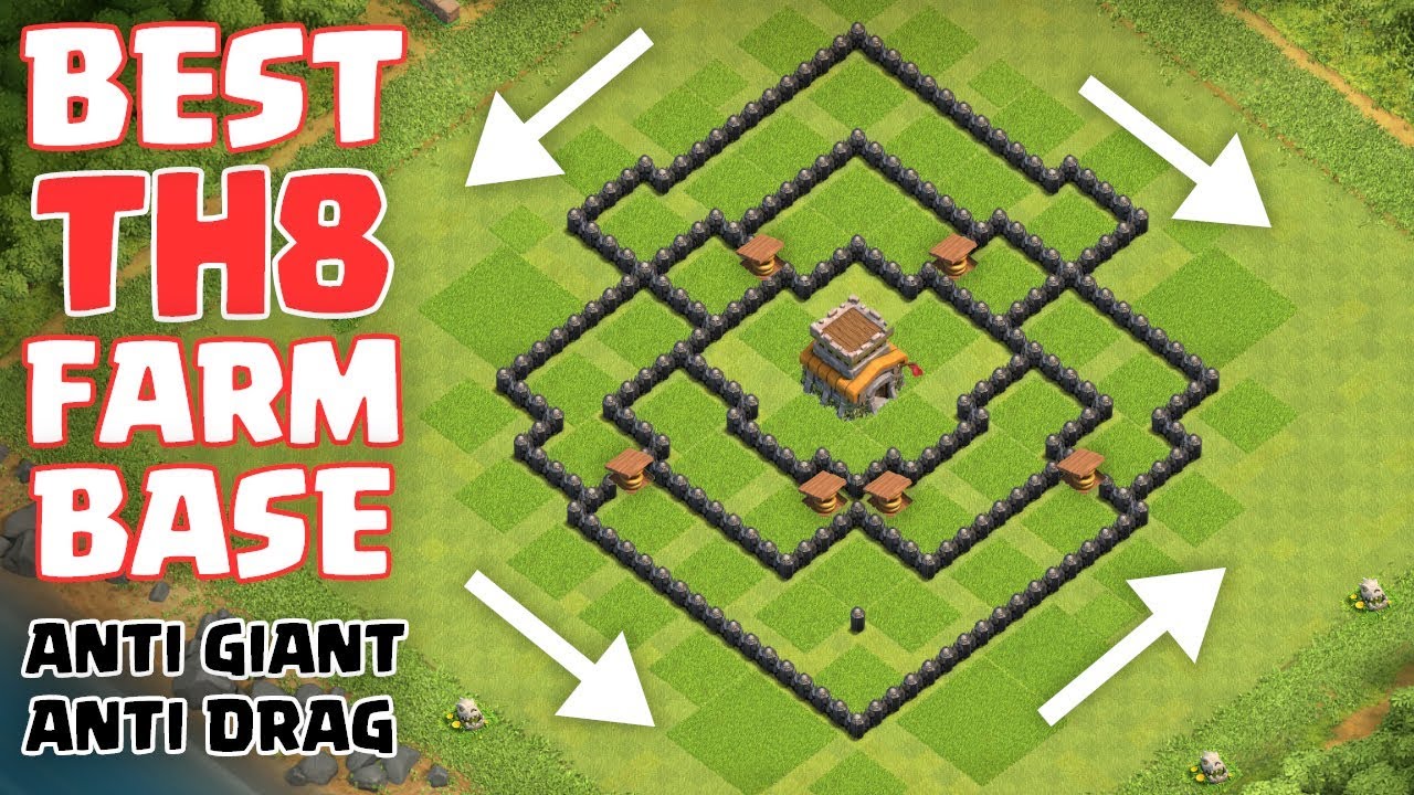 BEST TH8 FARM BASE - ANTI DRAGON | ANTI GIANT ✔️ New Town Hall 8 Farming Base 2018 - Clash of Clans