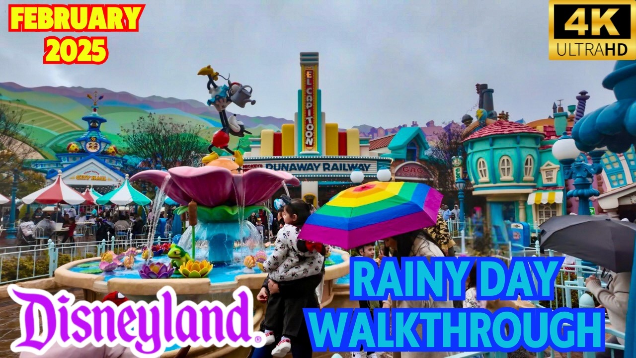 Wet Rainy Weather Walkthrough at the Disneyland Resort