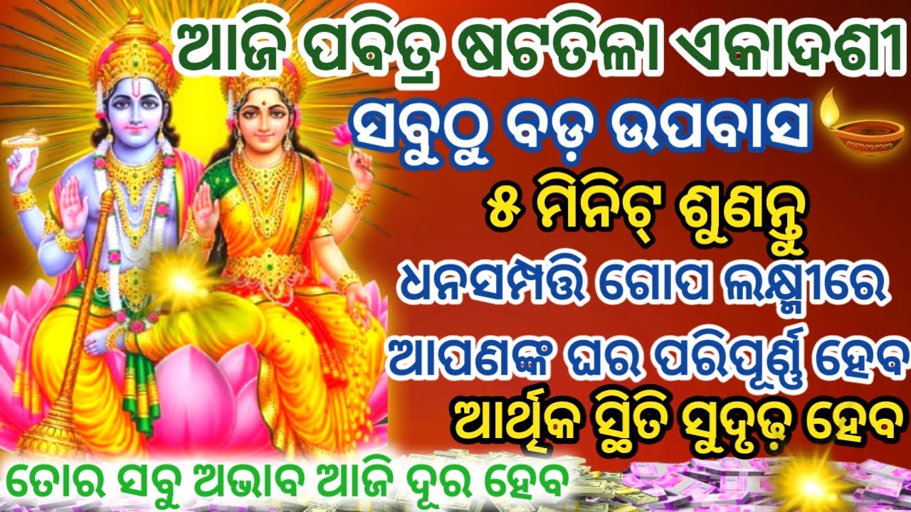 ଆଜି ଷଟତିଳା ବଡ଼ ଏକାଦଶୀରେ ଶ୍ରୀ ଲକ୍ଷ୍ମୀନାରାୟଣଙ୍କ ମନ୍ତ୍ରକୁ ୨୧ଥର ଶୁଣନ୍ତୁ ଧନ ପ୍ରାପ୍ତି ହେବ#laxminarayan