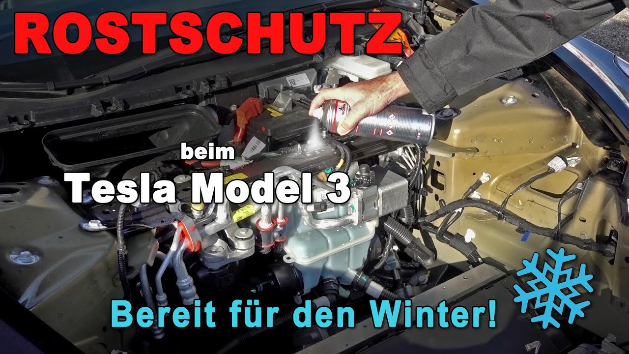Tesla Model 3 Frunk und Unterboden zerlegen - Rostschutz und Hohlraumversiegelung