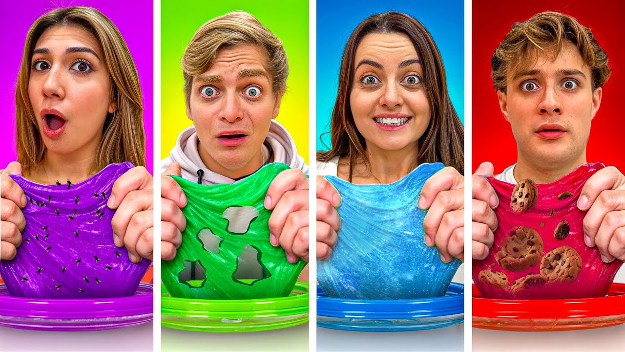 MANGIAMO SOLO CIBO DEL COLORE DEL NOSTRO SLIME CON TUTTI I NOSTRI AMICI PER 24 ORE!