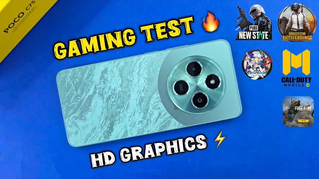 Poco C75: Top 5 Gaming Tests | PUBG, Free Fire, Call of Duty, New State & Genshin Impact 🎮🔥