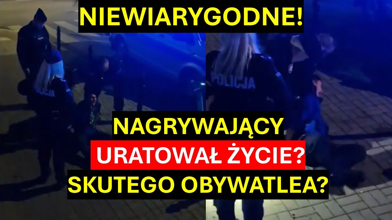 Policjantom odbiło? Zaatakowali obezwładnionego, skutego mężczyznę, ale uratował go kamerzysta?