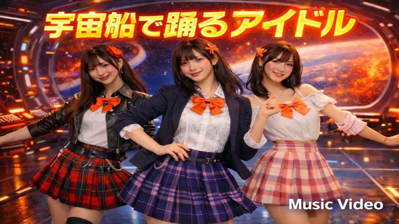 宇宙船観測デッキ / Futuristic Idol Dance MV｜日本人3人｜Earth View 60秒