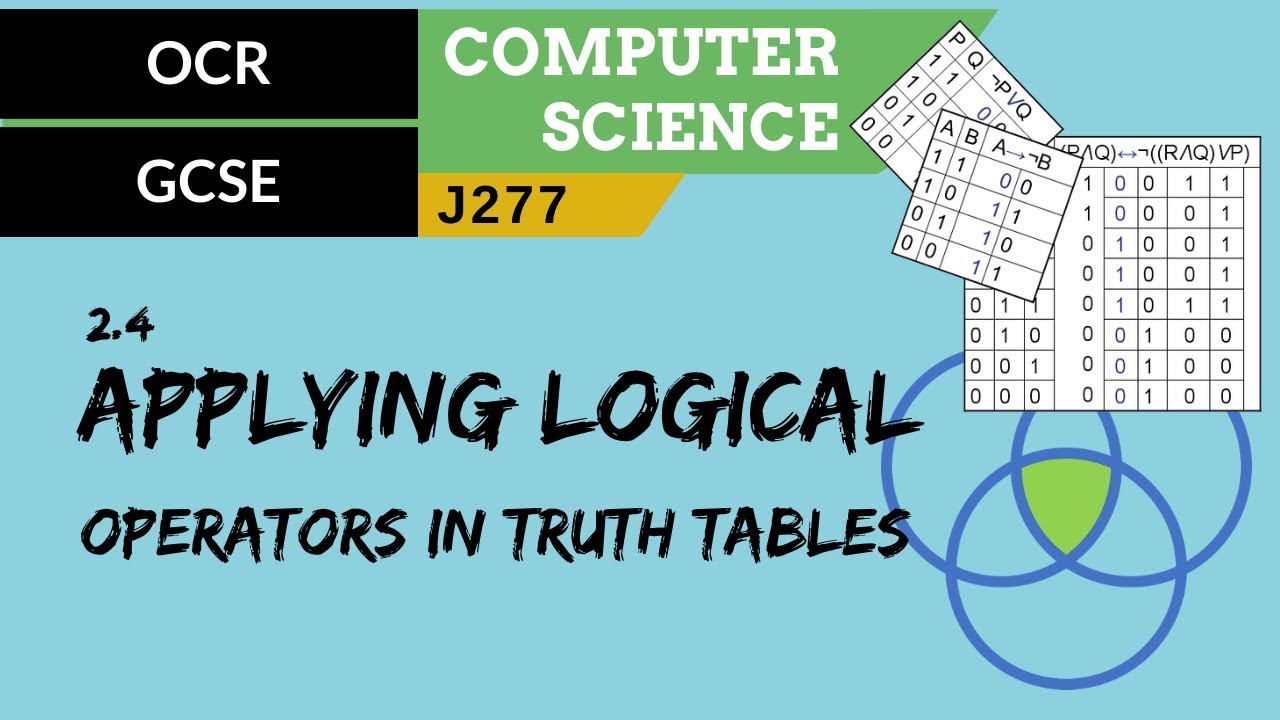 84. OCR GCSE (J277) 2.4 Applying logical operators in truth tables