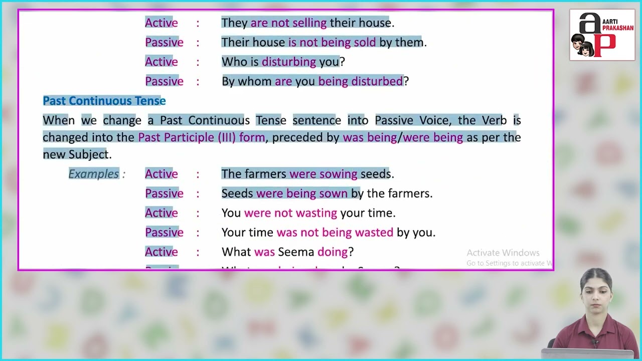 Ch 20 | Aarti Prakashan | Grammar | Class 6 | Active and Passive Voice | For children
