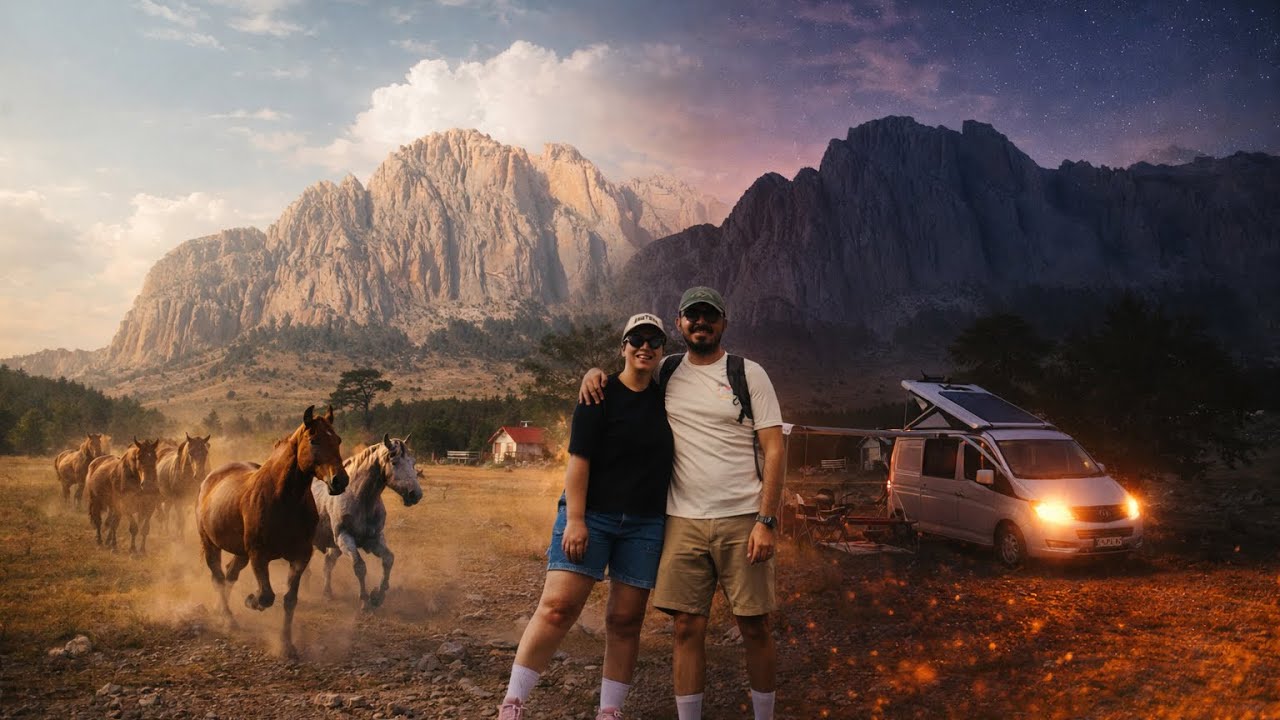 Yabani Atlarla Yayla Kampı! | Isparta Kuzukulağı Yaylası Motokaravan Kampı