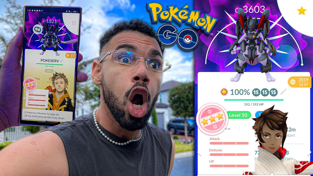 INSANO!! PUS AS MÃOS NO *MEWTWO DE ARMADURA* 100% IV… 🤯 #pokemongo