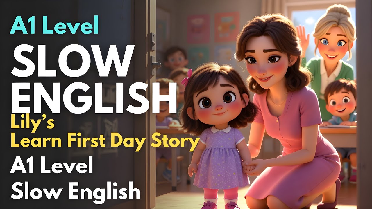 Lily's First Day at School Story 📚 | Learn English for Beginners | Slow English A1 | Easy Dialogues