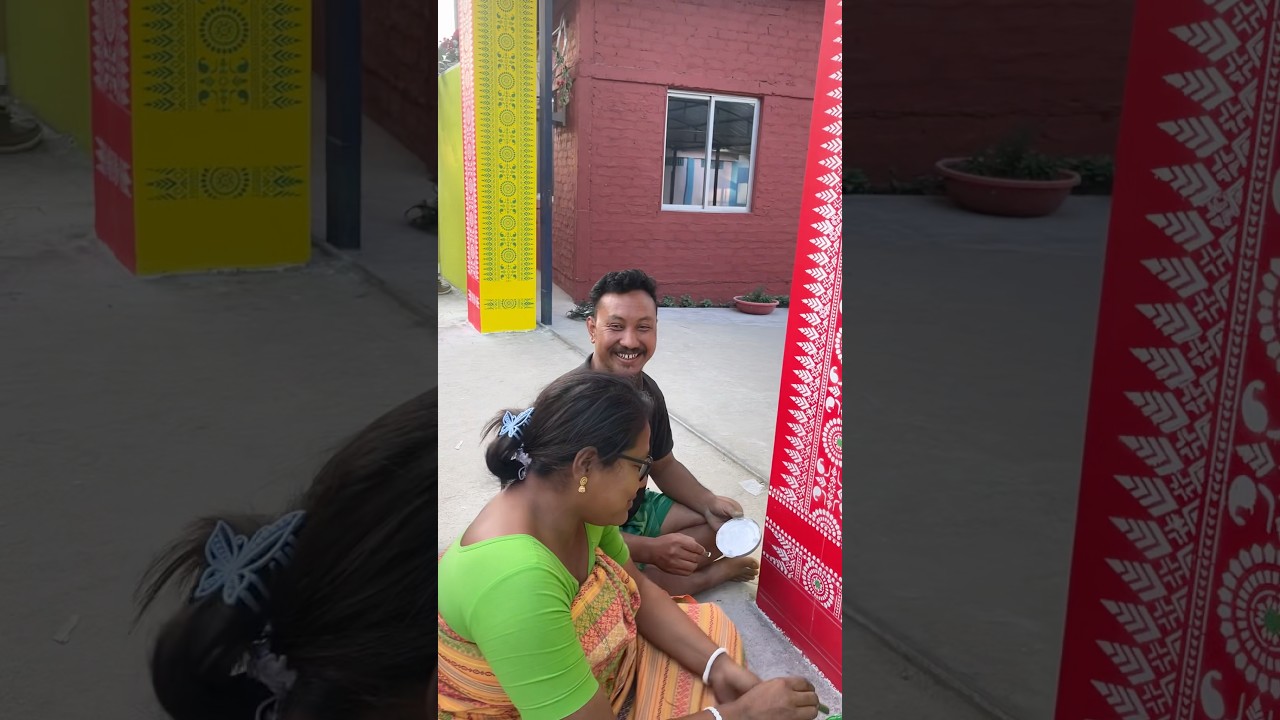 Aronai design at MP Jayanta Basumatary sir house gate #artistdhaneswarboro #aronaidesign  #mp