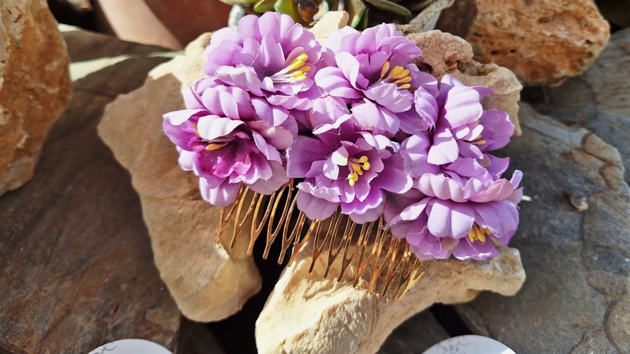 Como hacer peineta de flores de flamenca