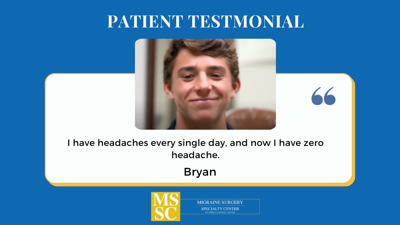 From Pain to Relief: Bryan’s Journey Through Migraine Surgery as a Teen