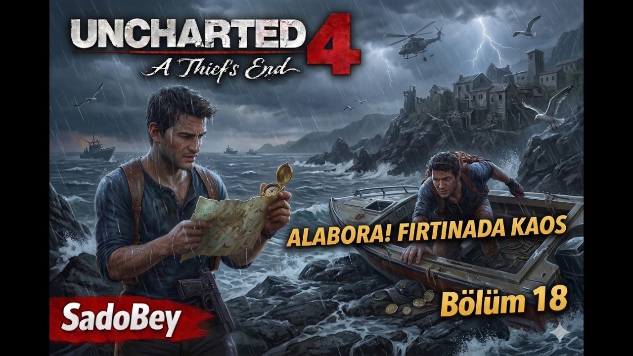 Uncharted 4: A Thief's End - Bölüm 18 | ALABORA! FIRTINADA KAOS ⛈️🚤