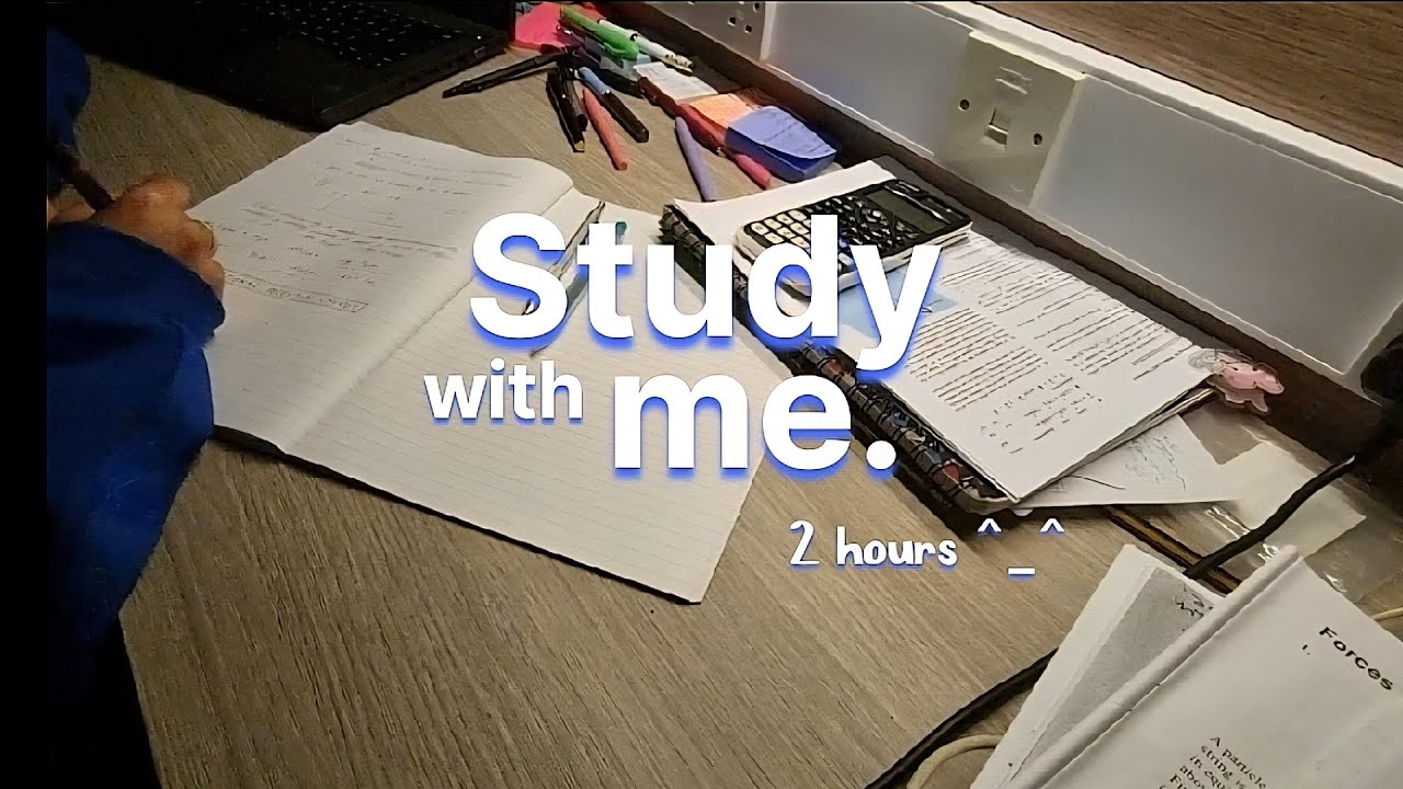 Study with me for 2 hours :) | background noises | no music | no breaks |