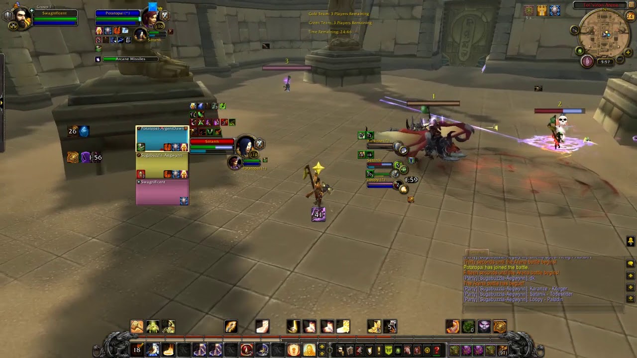 Holy pala 3v3 - destroying tsg in opener with Ratapai (Multi r1 priest on his alt mage)