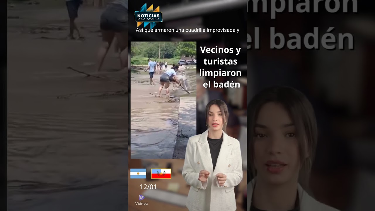 La Puerta: vecinos y turistas limpiaron el badén ante la ausencia del municipio