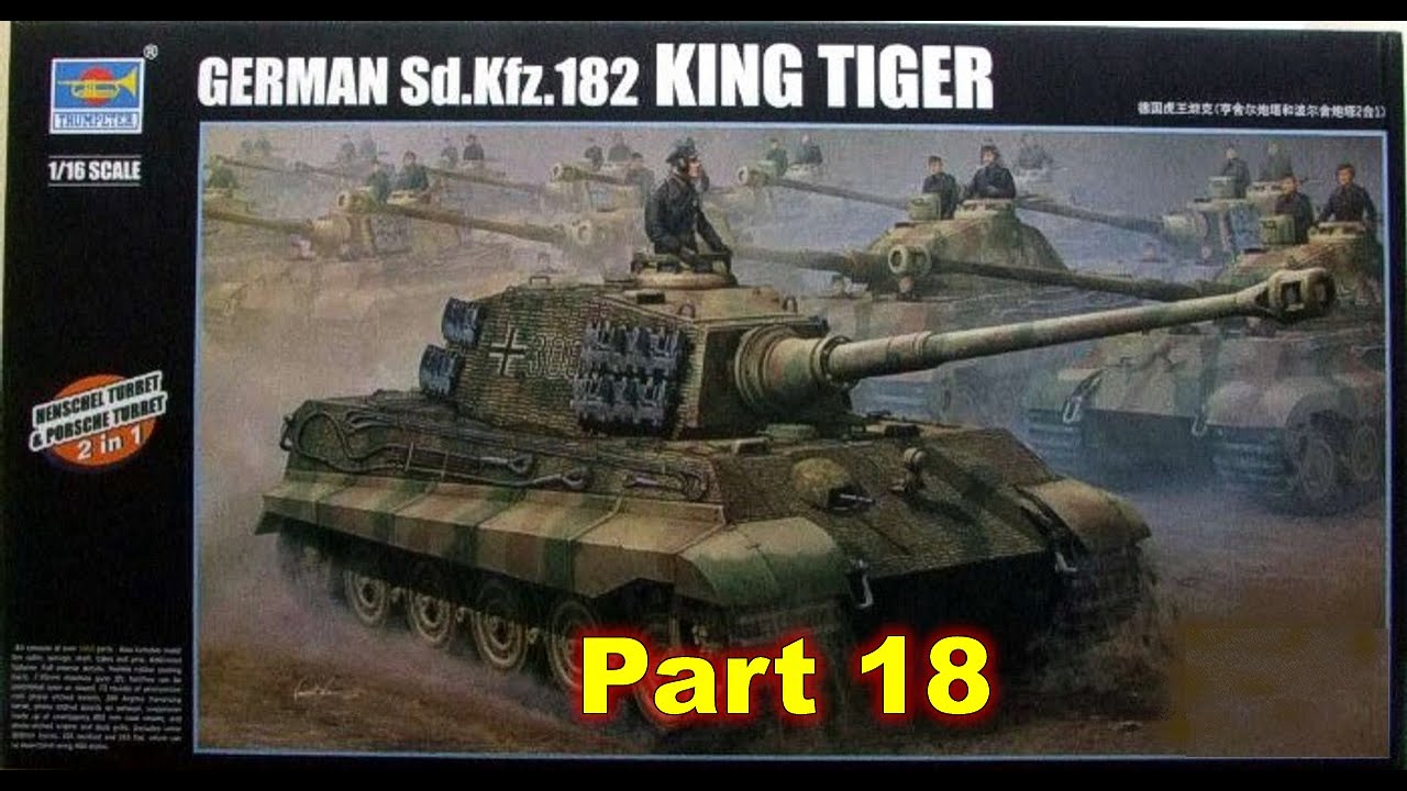 Сборка модели King Tiger, часть 18 | Эффекты старения задней панели и ржавчины на выхлопной трубе...