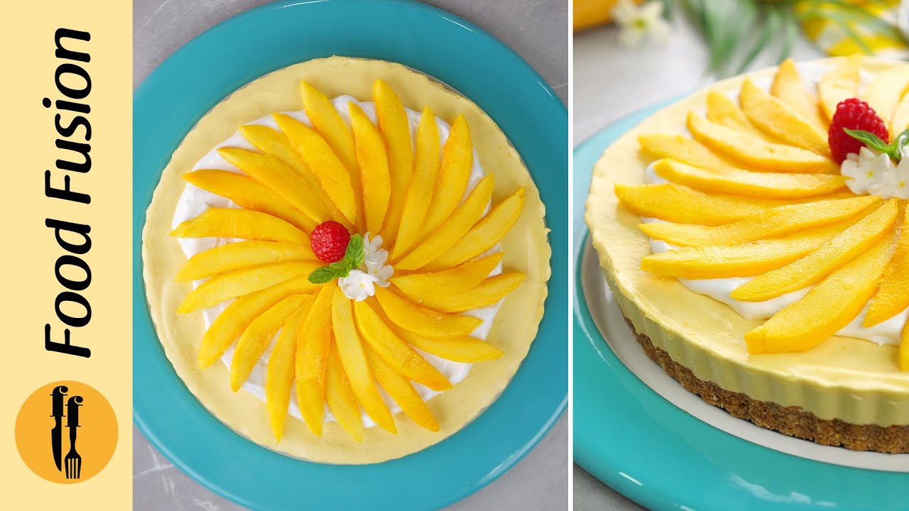 No Bake Mango Cream Pie Recipe by Food Fusion