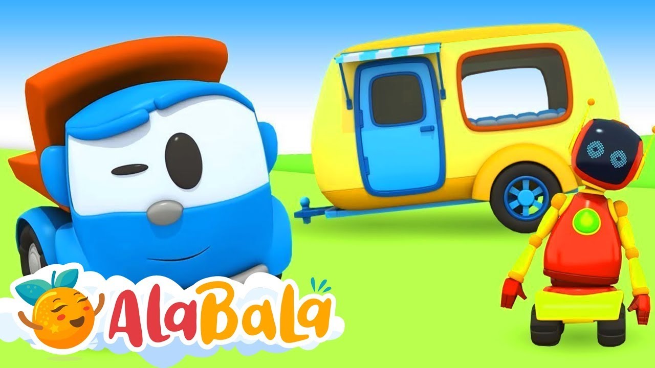 Camionul Leo construiește o RULOTĂ 🚚 Mijloacele de transport - Desene animate AlaBaLa