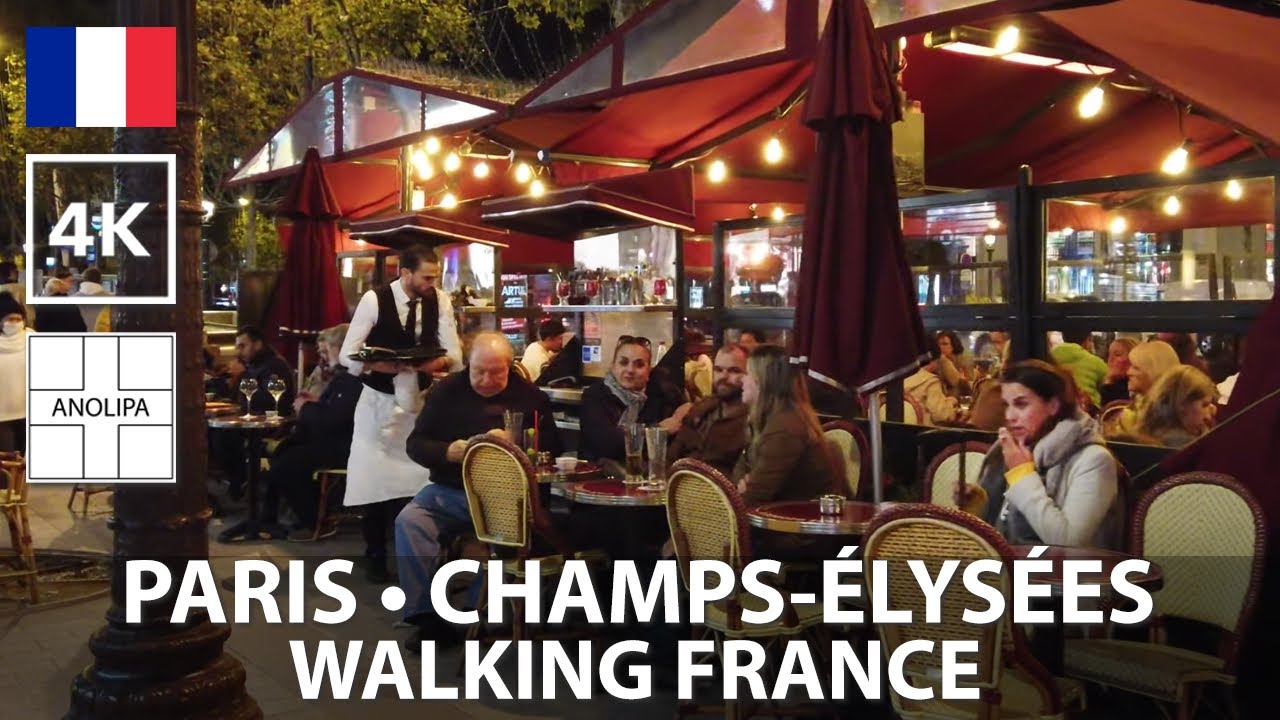 CHAMPS-ÉLYSÉES - PARIS -【4K】[Night walking tour 1] Walking France
