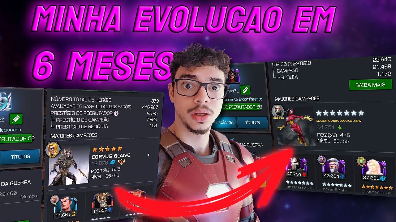 A EVOLUÇÃO DA CONTA EM 6 MESES DE CANAL! - MCOC