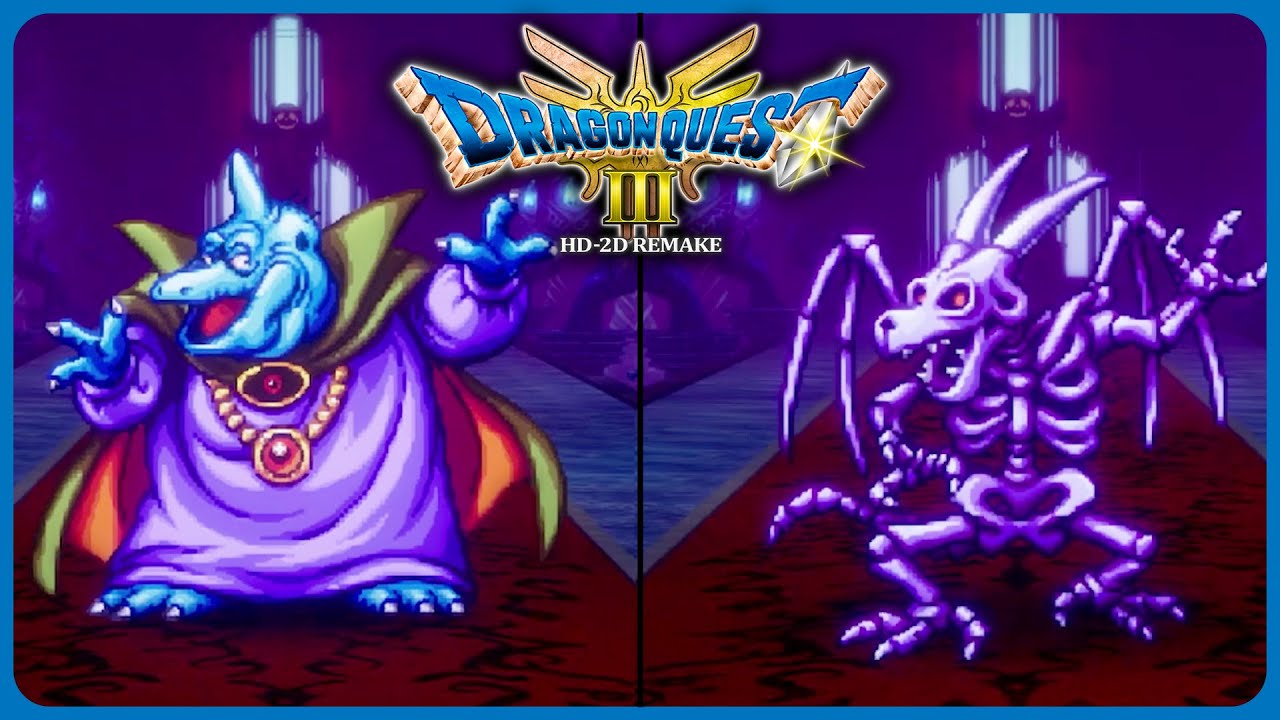 Soul of Baramos & Bones of Baramos Boss Fights - Dragon Quest 3 Remake