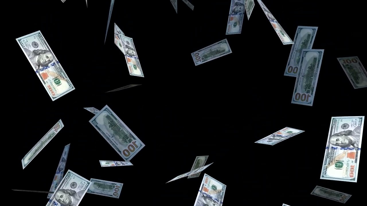 Money falling effect Free download overlay black screen background