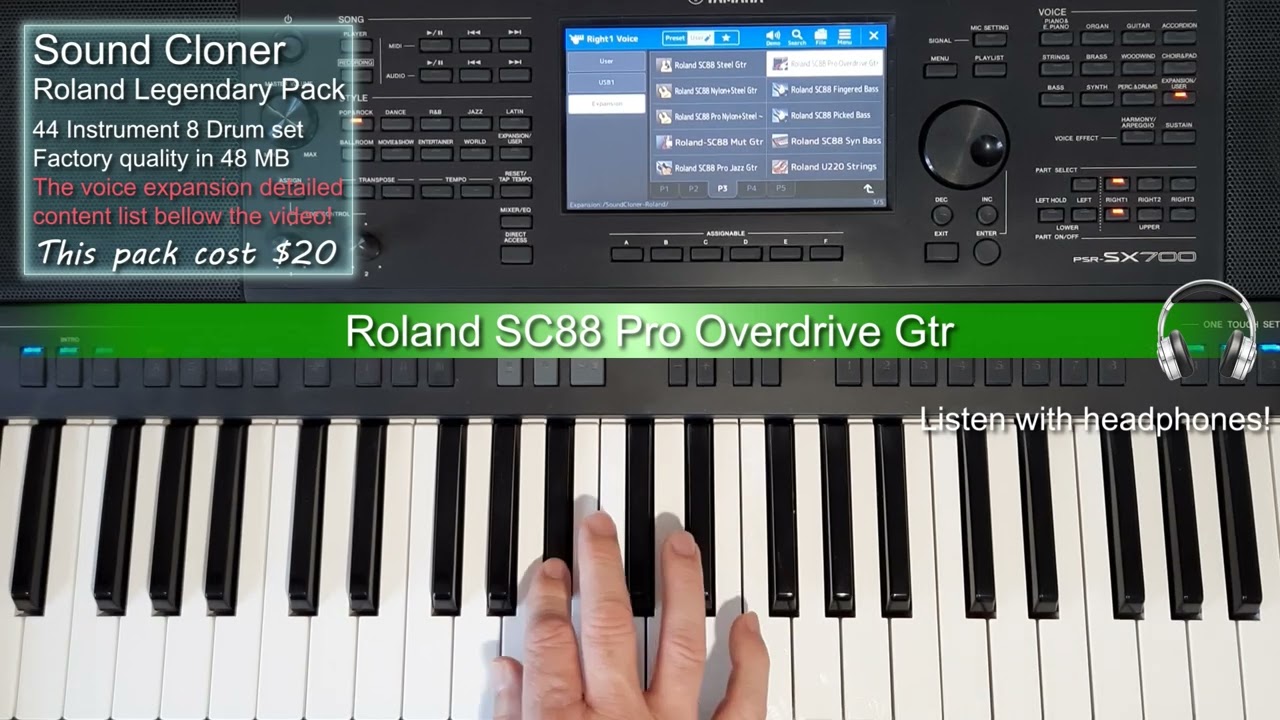 Roland legendary voice expansion Pack is on a Yamaha SX700 Voice expansion for Yamaha PSR & Genos.