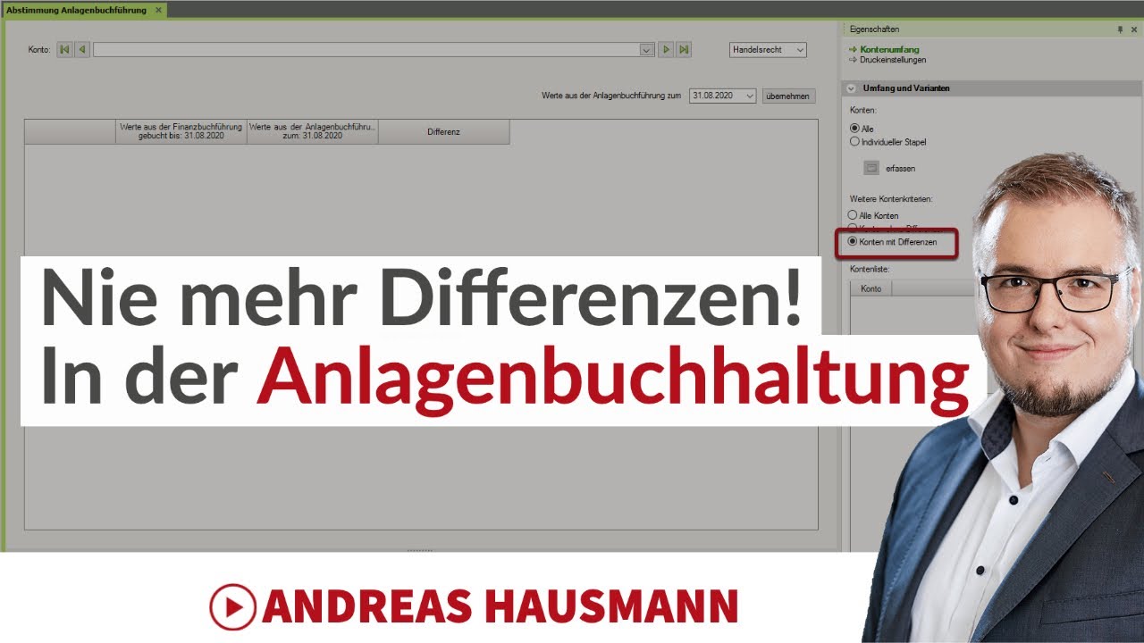 Nie mehr Differenzen in der Anlagenbuchhaltung in DATEV Rechnungswesen