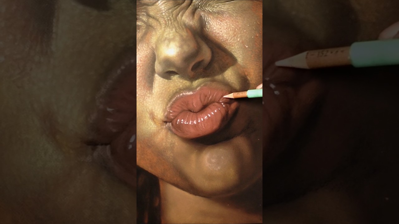 🌹SHOCKED DETAILS! REALISTIC DRAWING😁 The Mocking Girl #shortsfeed  #shortsart #shortsyoutube #shorts