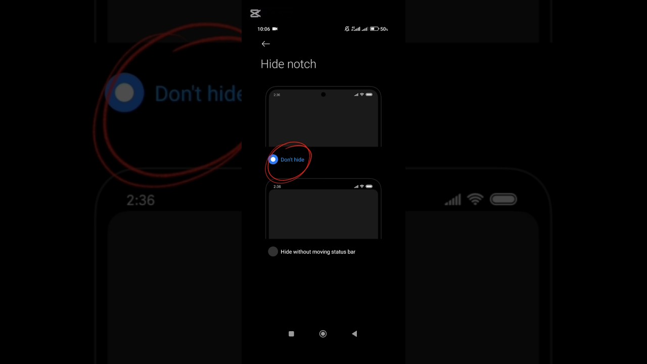How to hide the notch problem solve select to disable #mobilelegends #shorts #ytshorts
