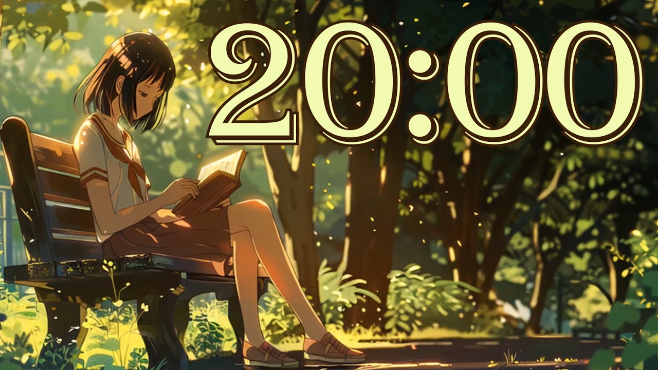 20 Min Lofi Focus Timer ⏱ Big Numbers Countdown for Study & Deep Work | 2 AM Study Session
