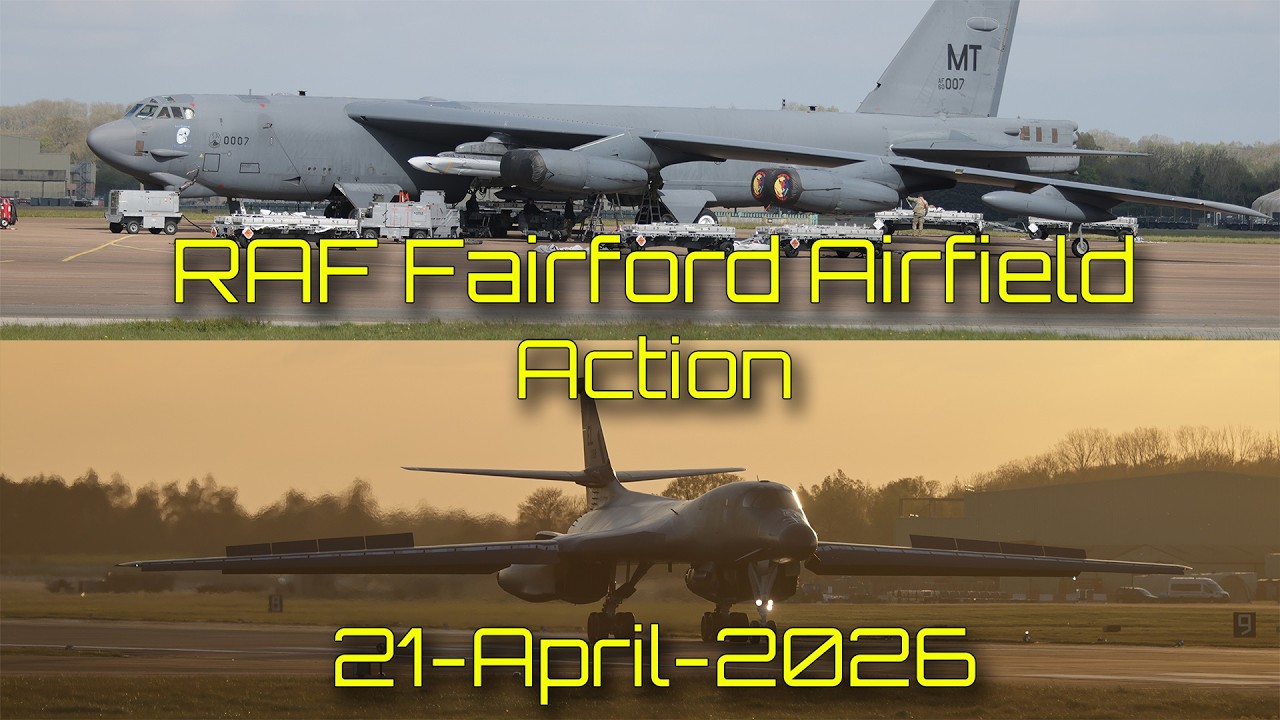 EPIC USAF ACTION at RAF Fairford! B-1B Lancers & B-52H Stratofortress + B747 Cargo | 21 April 2026
