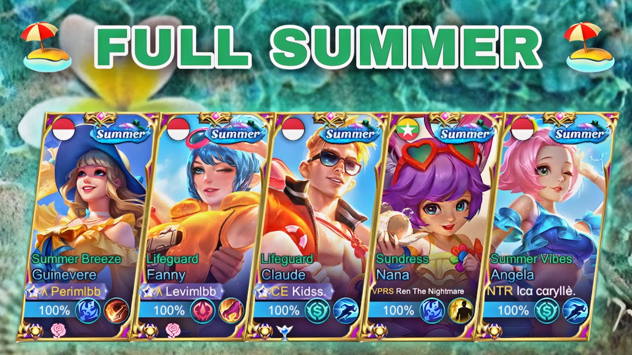 5 SKIN SUMMER🏖️ GUINEVERE, FANNY,CLAUDE,NANA, DAN ANGELA🔥