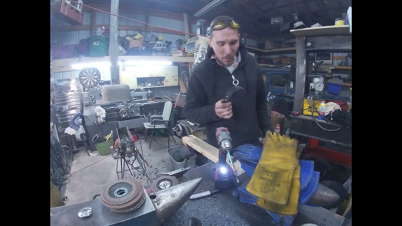 Half inch antique ratchet transformed into karambit knife part 10 of 13